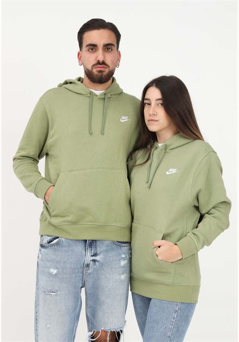 Felpa verde militare con cappuccio e logo da uomo e donna NIKE | Felpe | BV2654334
