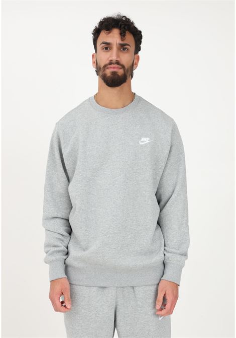 Gray Nike Sportswear Club Fleece crewneck sweatshirt for men and women NIKE | Sweatshirt | BV2662063