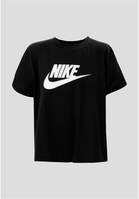 Black sports t-shirt for girls with front logo NIKE | T-shirt | DA6925012