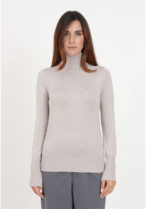 Pullover in maglia di Viscosa da Donna Biege a Collo Alto ONLY | 15183772WHITECAP GRAY