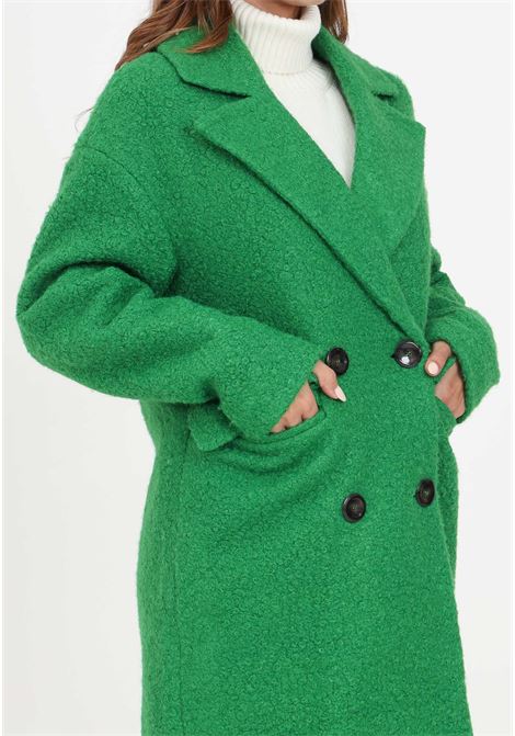 Cappotto teddy verde con bottoni da donna ONLY | Cappotti | 15293695GREEN BEE