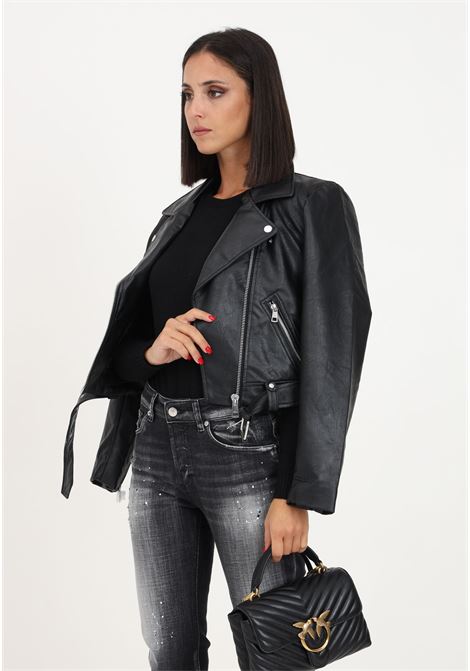 Black leather jacket for women ONLY | Jackets | 15296592BLACK