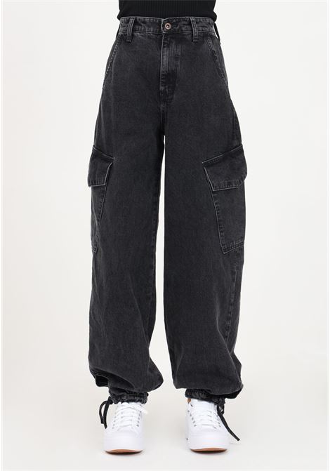 Jeans neri da donna  jogger fit cargo con lacci ONLY | Jeans | 15297358BLACK DENIM