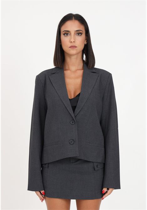 Short classic blazer grigio da donna ONLY | Giacche | 15298708DARK GREY MELANGE