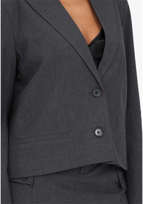 Short classic blazer grigio da donna ONLY | Giacche | 15298708DARK GREY MELANGE