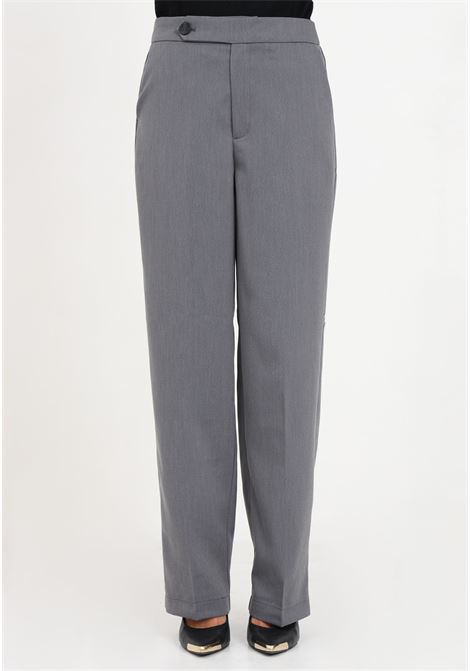 Pantaloni a vita alta grigio da donna ONLY | Pantaloni | 15303161MEDIUM GREY MELANGE