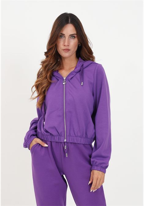 Purple crop top sweatshirt for women ONLY | 15303845AMARANTH PURPLE