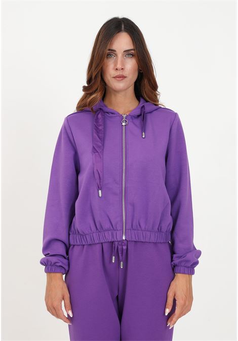 Purple crop top sweatshirt for women ONLY | 15303845AMARANTH PURPLE
