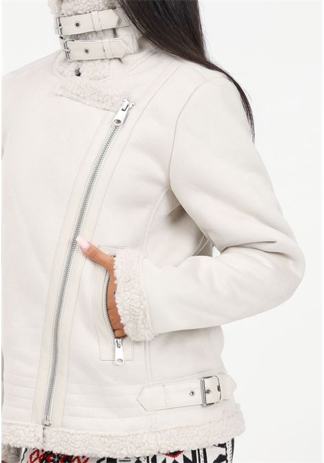 Light beige jacket with teddy collar for women ONLY | Jackets | 15304775PUMICE STONE