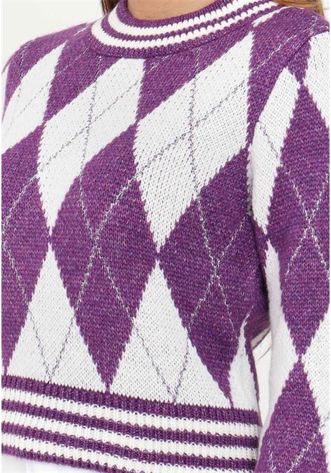 White and purple patterned sweater for women ONLY | Knitwear | 15306653DEWBERRY