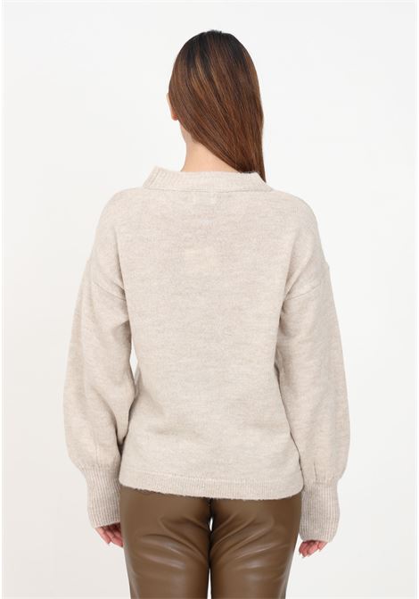 Beige crew-neck sweater for women ONLY | Knitwear | 15312944WHITECAP GRAY