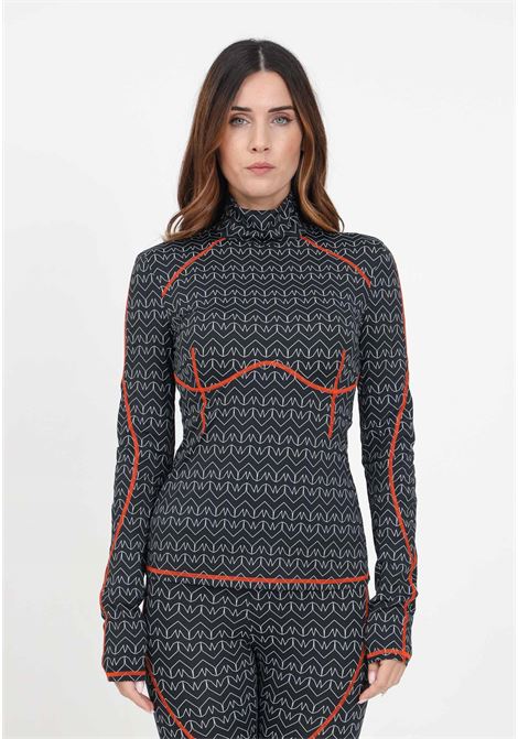 Black monogram patterned sweater with zip for women PATRIZIA PEPE | Knitwear | 2M4350/J165XZ01