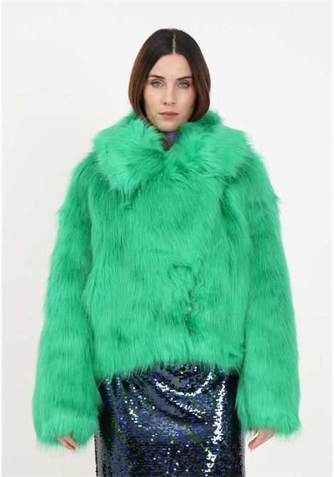 Green fluffy oversized fur coat for women PATRIZIA PEPE | Fur coats | 2O0082/E036G560