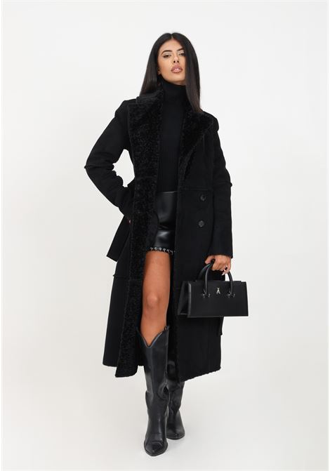Double-breasted black coat for women PATRIZIA PEPE | Coat | 2O0087/E012K103