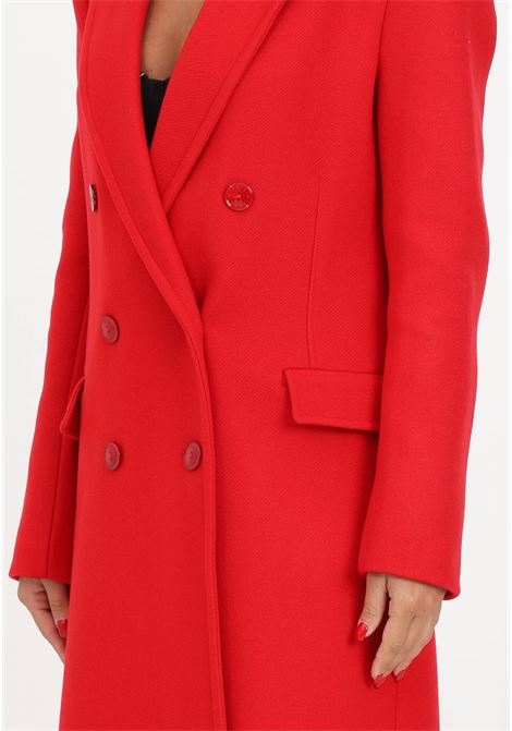 Cappotto da donna rosso doppio petto in misto lana PATRIZIA PEPE | Cappotti | 2O0119/A337R808
