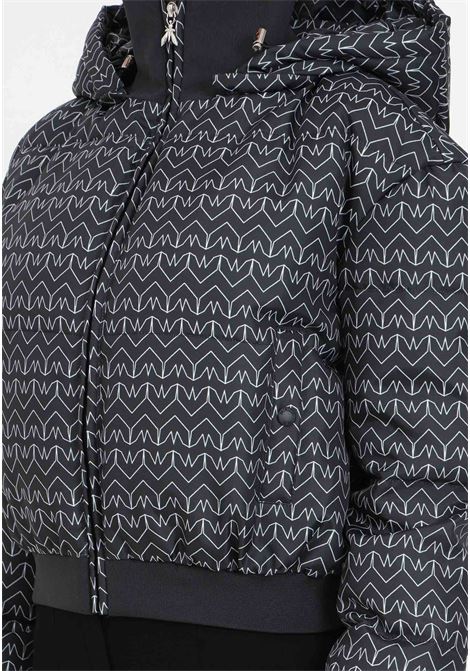 Black Monogram women's down jacket with hood PATRIZIA PEPE | Jackets | 2O0126/A366XZ01