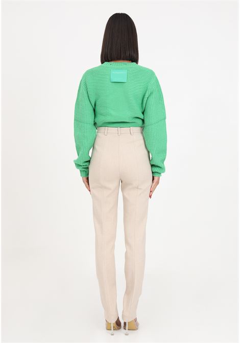 Beige slim fit canvas trousers for women PATRIZIA PEPE | Pants | 2P1505/A334B782
