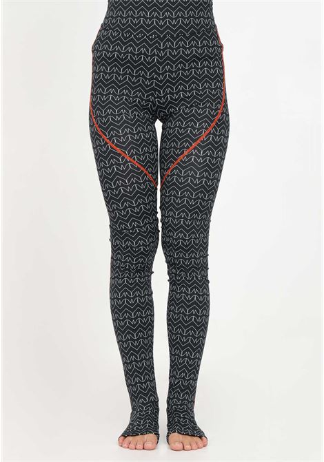 Black leggings with monogram pattern for women PATRIZIA PEPE | Leggings | 2P1562/J165XZ01