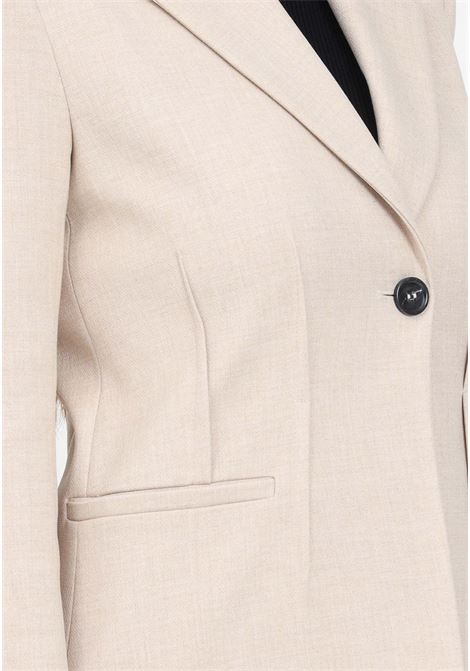 Beige canvas jacket with one button for women PATRIZIA PEPE | Blazer | 2S1465/A334B782