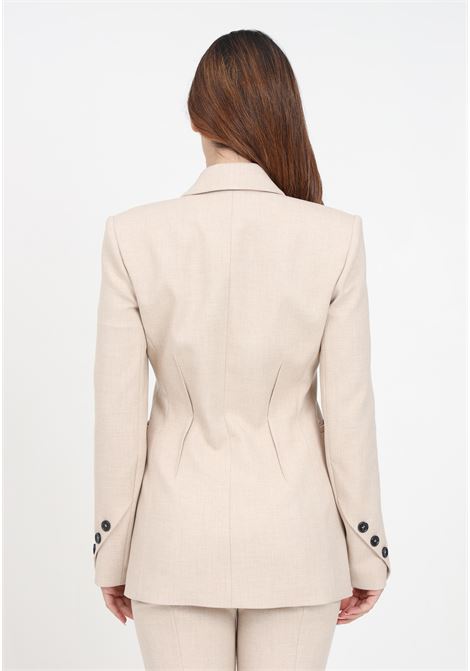 Beige canvas jacket with one button for women PATRIZIA PEPE | Blazer | 2S1465/A334B782