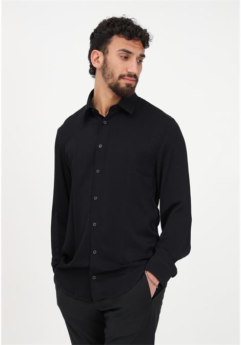 Camicia elegante nera da uomo PATRIZIA PEPE | Camicie | 5C0310/A093UK102