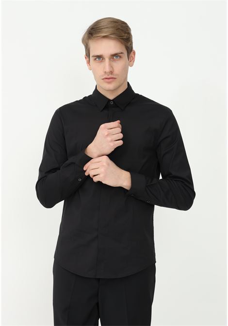 Camicia elegante nera da uomo PATRIZIA PEPE | Camicie | 5C0314/A01K102