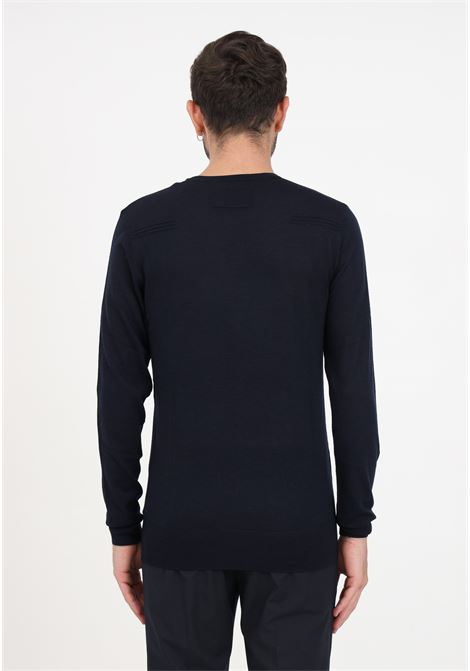 Blue slim fit wool sweater for men PATRIZIA PEPE | Knitwear | 5K1250/K124C166