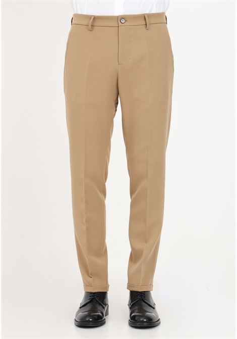Pantaloni beige alla caviglia con zip da uomo PATRIZIA PEPE | Pantaloni | 5PA429/A360B784
