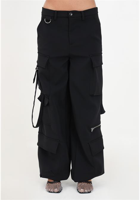 Pantalone cargo nero da donna PATRIZIA PEPE | Pantaloni | 8P0544/A6F5K103