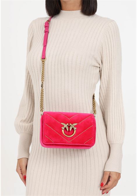 Fuchsia velvet bag with Love Birds logo for women PINKO | Bags | 100067-A17GQ83Q