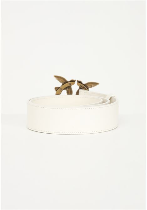 Cintura bianca da donna con fibbia Love Birds Diamond Cut PINKO | Cinture | 100120-A0F1Z14Q