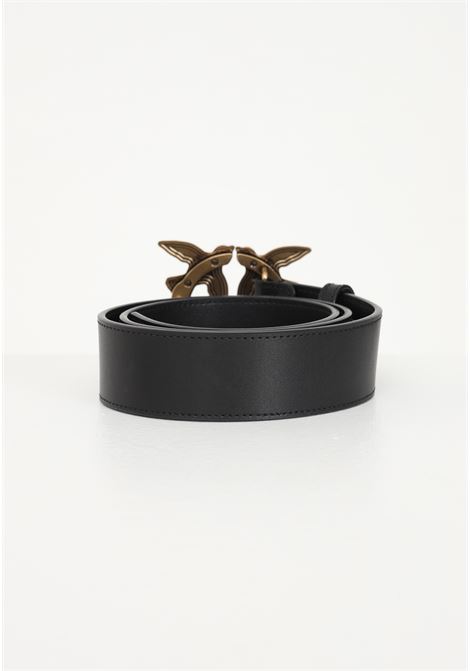 Cintura nera da donna con fibbia Love Birds Diamond Cut PINKO | Cinture | 100120-A0F1Z99Q