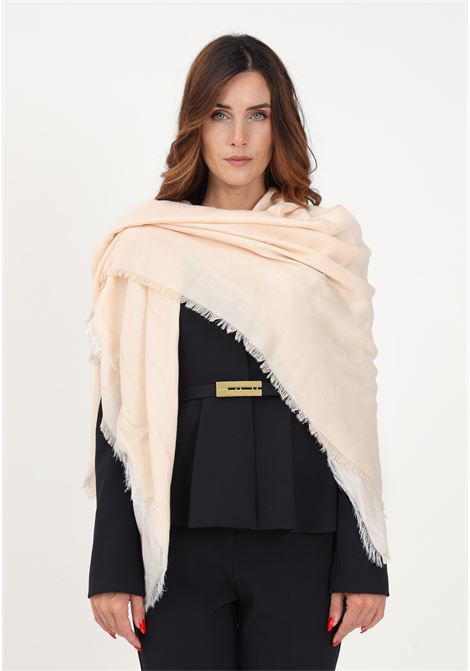 Women's blush scarf with all-over Monogram logo PINKO | Scarves | 100308-Y616N96