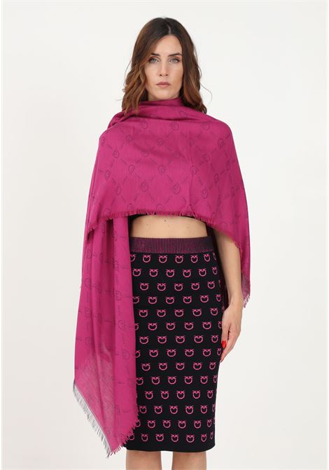 Purple women's scarf with all-over Monogram logo PINKO |  | 100308-Y616VIB
