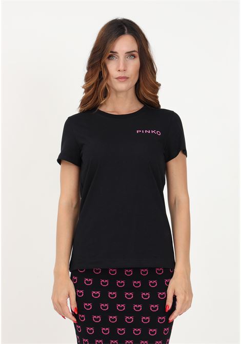 Black women's t-shirt with Pinko Lady print PINKO | T-shirt | 100355-A13KZ99