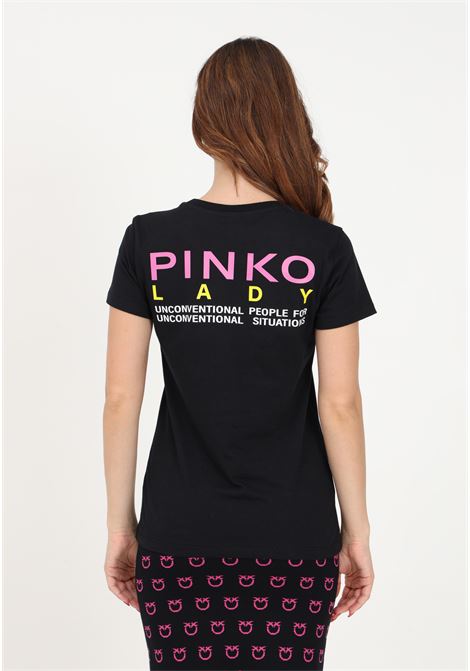 Black women's t-shirt with Pinko Lady print PINKO | T-shirt | 100355-A13KZ99