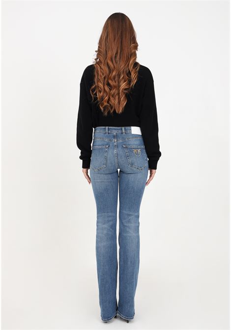 Women's flared denim jeans with logo on the back pocket. PINKO | Jeans | 100561-A0J8PJD