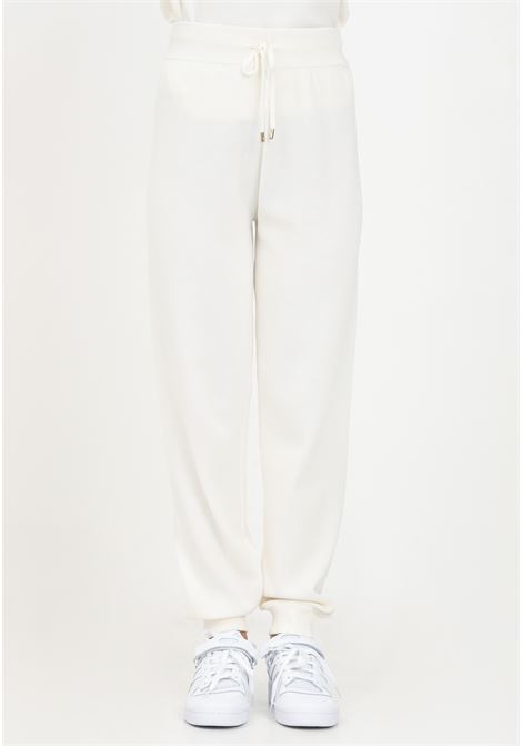 Pantalone bianco da donna con logo Love Birds PINKO | Pantaloni | 101567-A115Z04