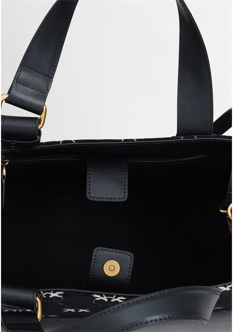 Black monogram jacquard shopper box bag for women PINKO | Bags | 101572-A10SZZ2Q