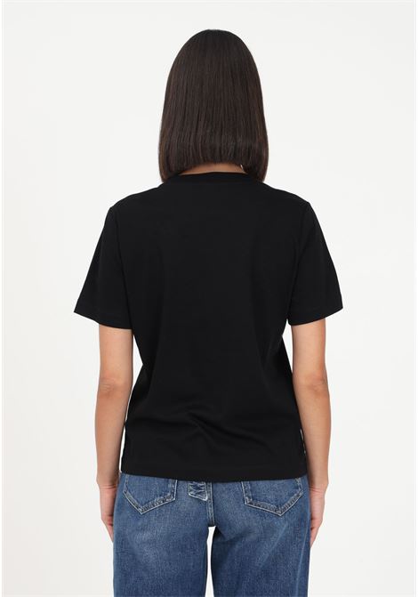 T-shirt nera da donna con logo strass PINKO | T-shirt | 101610-A12HZ99