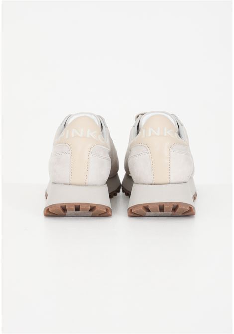 Beige women's casual sneakers with logo PINKO | Sneakers | 101629-A0N8C36
