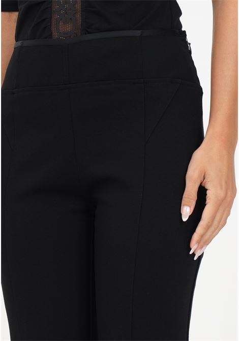 Elegant black trousers with tone-on-tone stitching for women PINKO | Pants | 101718-A13EZ99