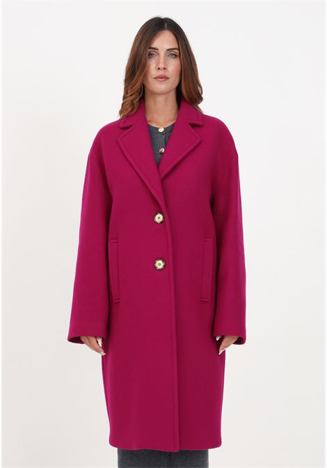 Purple single-breasted coat with monogram button closure for women PINKO | Coat | 101809-Y7DYVIB