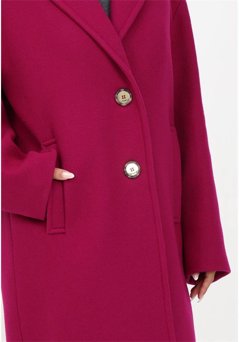 Purple single-breasted coat with monogram button closure for women PINKO | Coat | 101809-Y7DYVIB