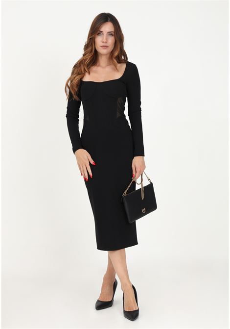 Black midi dress for women PINKO | Dresses | 101828-A13EZ99