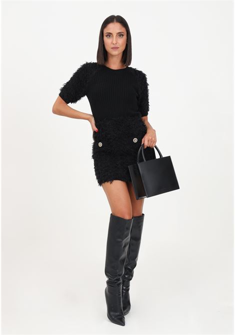 Short black skirt for women with fluffy workmanship PINKO | Skirts | 101865-A118Z99