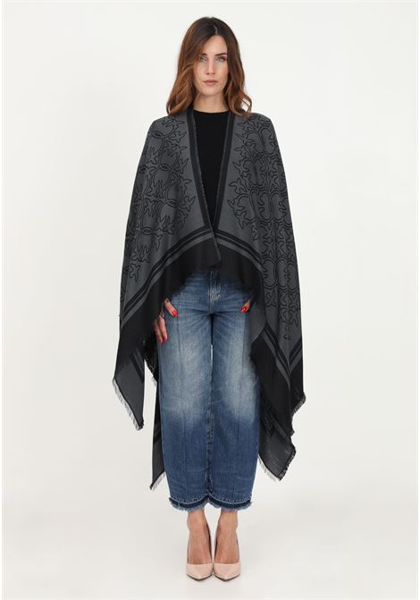 Black women's cape with repeating logo PINKO | Capes | 101871-A15WIZK