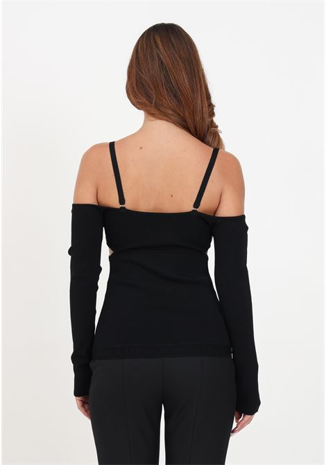 Black women's sweater with cut out detail at the shoulders PINKO | Knitwear | 101888-A16EZ99