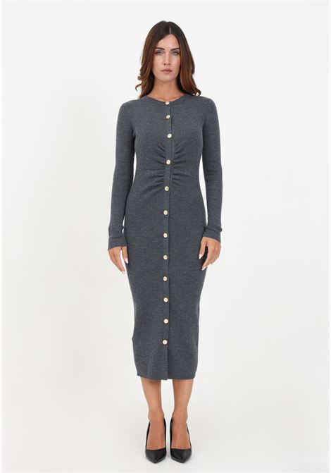 Long elegant gray ribbed dress for women PINKO | Dresses | 101926-A15SI90