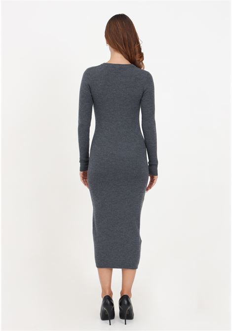 Long elegant gray ribbed dress for women PINKO | Dresses | 101926-A15SI90